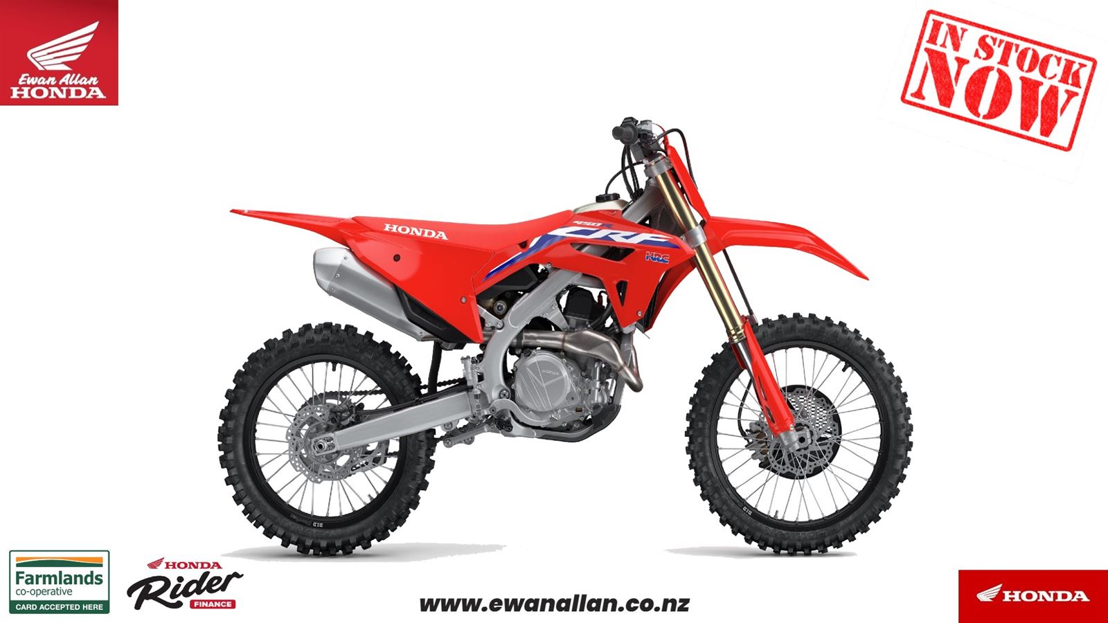 Honda CRF450R 2023 Ewan Allan Honda Motorcycles ATV Quad Offroad Farm Gore Balclutha Mosgiel